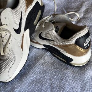 Nike Air Max White and Gold with Black Accents